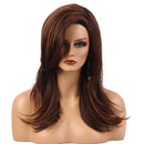 Natural Gold Brown Medium Charming Women Girls Curly Full Hair Wig Colored Cosplay Wigs