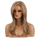 Natural Shaggy Glamorous Long Straight Mixed Curly Wig Blond with Free Wig Cap for Women Ladies