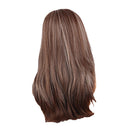 Natural Shaggy Glamorous Long Straight Wig Brown Mixed White with Free Wig Cap for Women Lady