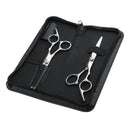 Professional 6.0'' Silver Hair Cutting Shears/Scissors and Barber Thinning/Texturizing Set with Black Storage Case