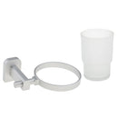 Wall Mounted Aluminum Alloy Toothbrush Toothpaste Holder Set Stand Rack Shelf with Plastic Cup