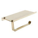 Wall Mounted Stainless Steel Toilet Tissue Paper Holder Phone Shelf Gold