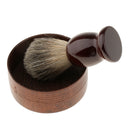 Wooden Men's Shaving Brush with Shave Mug Bowl Barber Beard Soap Cup Set - convenient to use and creat lather