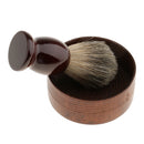 Wooden Men's Shaving Brush with Shave Mug Bowl Barber Beard Soap Cup Set - convenient to use and creat lather