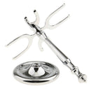 Men Barber Shaving Brush Holder Stand 4 Prongs Metal Alloy Weighted Base