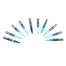 Drillpro 10pcs 0.1-0.7mm 20 Degree Engraving Bit Blue Nano Coated Carbide Flat Bottom PCB Engraving Bit CNC Router Tool