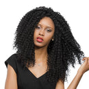 24 Inches African American Long Deep Curly Synthetic Hair Wigs with Wig Cap for Women Front Lace Black