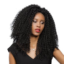 24 Inches African American Long Deep Curly Synthetic Hair Wigs with Wig Cap for Women Front Lace Black