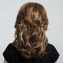 Women Lady Blond & Brown Long Wavy Curly Full Head Real Human Hair Wigs