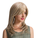 18" Ladies Fashion Women Medium Long Straight Synthetic Hair Wigs with Cap Lace Front Light Blonde - Easy to Care