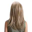 18" Ladies Fashion Women Medium Long Straight Synthetic Hair Wigs with Cap Lace Front Light Blonde - Easy to Care