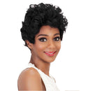 12" Ladies Women Layered Fashion Short Curly Wavy Synthetic Hair Wigs With Cap Lace Front Black