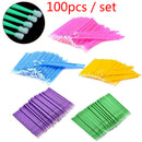 Pack of 100Pieces Disposable Micro Brush Swab Eyelash Extension Applicators Eye Makeup Cosmetic Beauty Tools - Purple