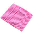 Pack of 100PCS Disposable Micro Brush Swab Eyelash Extension Applicator Brushes for Home Professionals Use - Pink