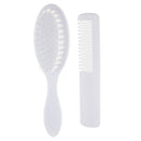 2pcs White Newborn Baby Kids Head Hair Care Set Grooming Soft Hair Brush Kit