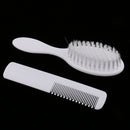 2pcs White Newborn Baby Kids Head Hair Care Set Grooming Soft Hair Brush Kit
