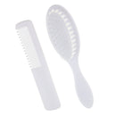 2pcs White Newborn Baby Kids Head Hair Care Set Grooming Soft Hair Brush Kit