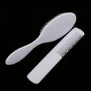 2pcs White Newborn Baby Kids Head Hair Care Set Grooming Soft Hair Brush Kit