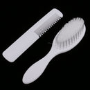 2pcs White Newborn Baby Kids Head Hair Care Set Grooming Soft Hair Brush Kit