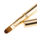 Multi-purpose Makeup Brush 2 in 1 Retractable Lip Brush Eyeshadow Brush Concealing Brush (Gold)