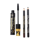 2 Colors Waterproof Long Lasting Black Brown Eyeliner Pencils Fabir Long Eyelashes Mascara Makeup Tool Set for Beginners