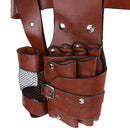 Professional Salon Leather Scissor Bag Hairdressing Pouch Barber Combs Clips Tools Holster Pouch Wasit Pack (Brown)