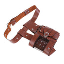 Professional Salon Leather Scissor Bag Hairdressing Pouch Barber Combs Clips Tools Holster Pouch Wasit Pack (Brown)
