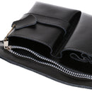 Stylish Fashionable Lightweight Soft Durable Leather Barber Waist Bag Holster Scissors Holder Pouch Black