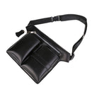 Stylish Fashionable Lightweight Soft Durable Leather Barber Waist Bag Holster Scissors Holder Pouch Black