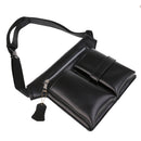 Stylish Fashionable Lightweight Soft Durable Leather Barber Waist Bag Holster Scissors Holder Pouch Black