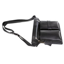 Stylish Fashionable Lightweight Soft Durable Leather Barber Waist Bag Holster Scissors Holder Pouch Black