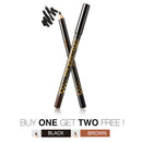 Black Super Long Fiber Thick Mascara Eyelash Extention Makeup with 2 Colors Black Brown Eyeliner Pencils