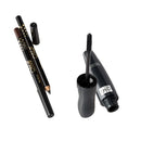 Black Super Long Fiber Thick Mascara Eyelash Extention Makeup with 2 Colors Black Brown Eyeliner Pencils