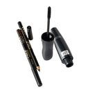 Black Super Long Fiber Thick Mascara Eyelash Extention Makeup with 2 Colors Black Brown Eyeliner Pencils