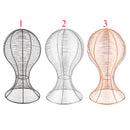 Durable Long Use Metal Hat Cap Helmet Rack Hair Wig Holder Storage Display Stand for Home Shop Use Silver Black