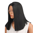Long Natural Silky Straight Black Heat Resistant Synthetic Hair Lace Front Full Wigs Party Daily Cosplay for Ladies Women