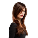 Natural Women Synthetic Long Layered Fluffy Full Wigs Party Cosplay Wig Brown