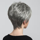 12 Inches Women Short Layered 100% Human Hair Wigs Heat Resistant Gray White