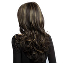Women's Wig Long Curly Wavy Wig Brown with Blonde Highlights Synthetic Hair Full Wigs 23 Inches