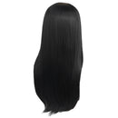 Middle Parting Long Natural Straight Synthetic Hair Silky Heat Resistant Full Wig Black Cosplay Party Daily for Women Girls