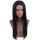 Middle Parting Long Natural Straight Synthetic Hair Silky Heat Resistant Full Wig Black Cosplay Party Daily for Women Girls