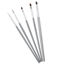 5 Pieces Metal Professional Nail Art Brushes Pens Set UV Gel Acrylic Tips Liner Painting Drawing Dotting Detailing Tools Kit Supply