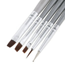 5 Pieces Metal Professional Nail Art Brushes Pens Set UV Gel Acrylic Tips Liner Painting Drawing Dotting Detailing Tools Kit Supply