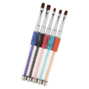 Lot of 5pcs Professional Salon Home DIY Rhinestone Nail Art Flat Brushes Set UV Gel Acrylic Tips Polish Manicure Pen Tool