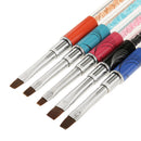 Lot of 5pcs Professional Salon Home DIY Rhinestone Nail Art Flat Brushes Set UV Gel Acrylic Tips Polish Manicure Pen Tool