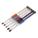 Lot of 5pcs Professional Salon Home DIY Rhinestone Nail Art Flat Brushes Set UV Gel Acrylic Tips Polish Manicure Pen Tool