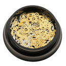 1 Box Nail Art Decoration Punk Stud Gear Wheel Parts Shiny Gold Metal Slices For UV Gel Manicure