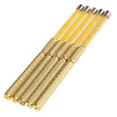 5PCS/SET Professional Flat Nail Art Brushes Cosmetic Tool Manicure Pedicure Supplies Salon Home Equipment Gold 6.7Inch