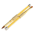 5PCS/SET Professional Flat Nail Art Brushes Cosmetic Tool Manicure Pedicure Supplies Salon Home Equipment Gold 6.7Inch
