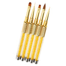 5PCS/SET Professional Flat Nail Art Brushes Cosmetic Tool Manicure Pedicure Supplies Salon Home Equipment Gold 6.7Inch